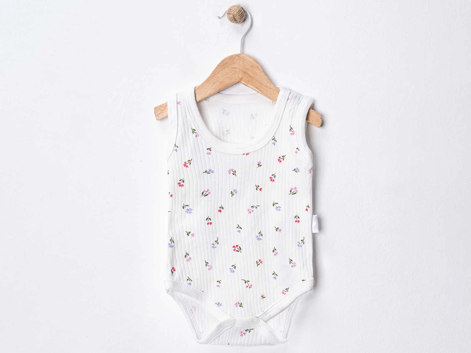 Çiçek Baskılı Bebe Çıtçıtlı Badi