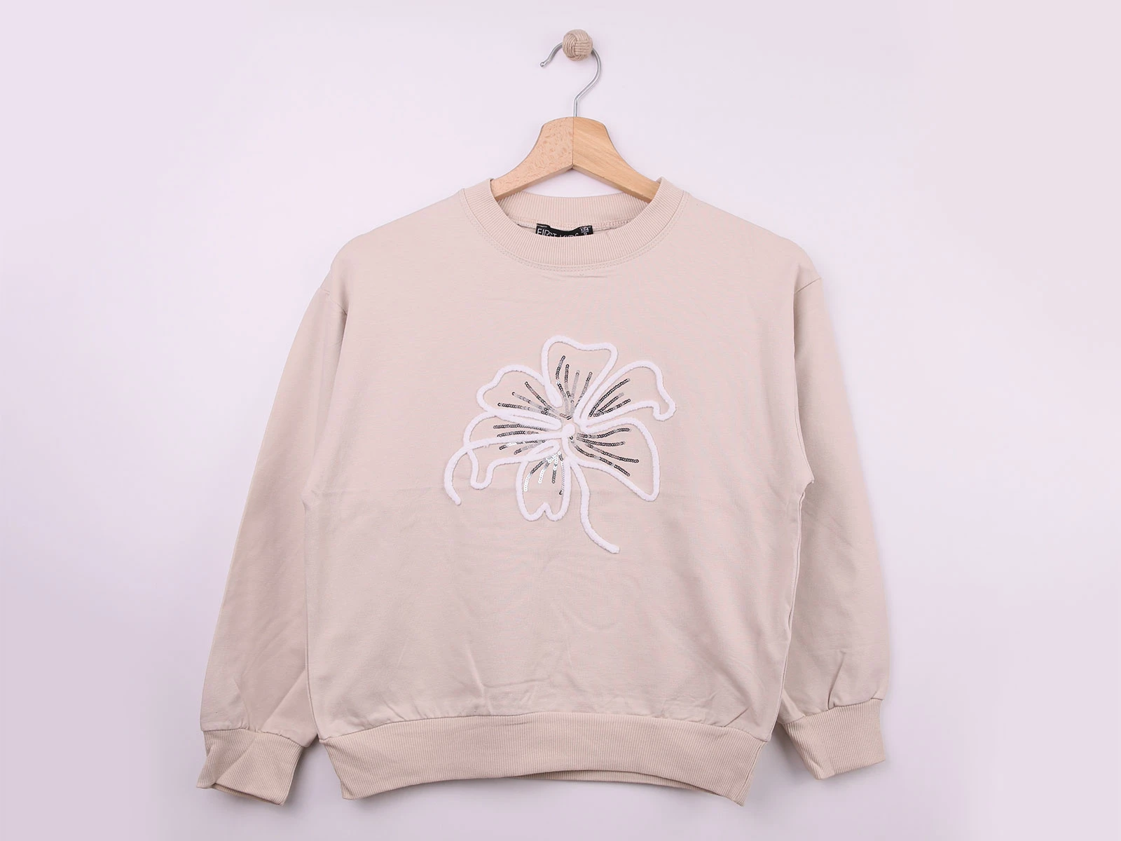 Çiçek Baskılı Kız Sweat