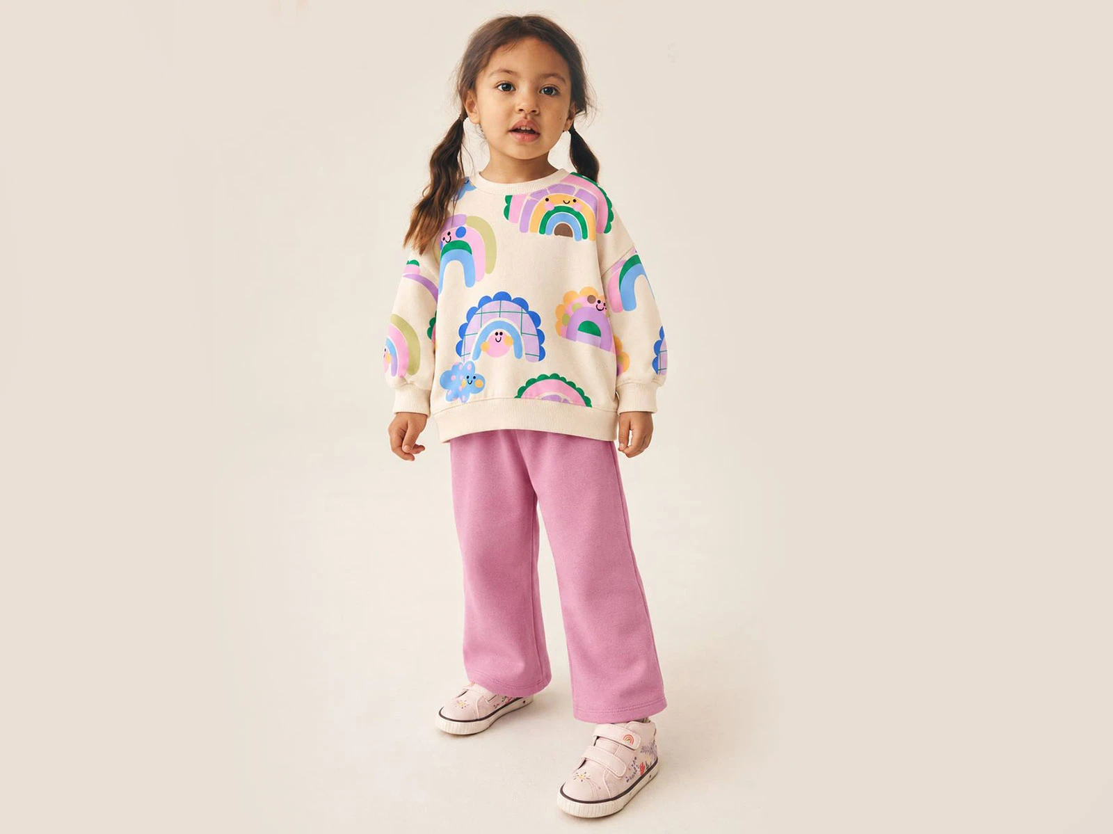 Toptan LUCCO Çiçek Desenli 3 İp Şardonsuz Kız Takım Toptan Bebek Çocuk Giyim - Beniz Kids