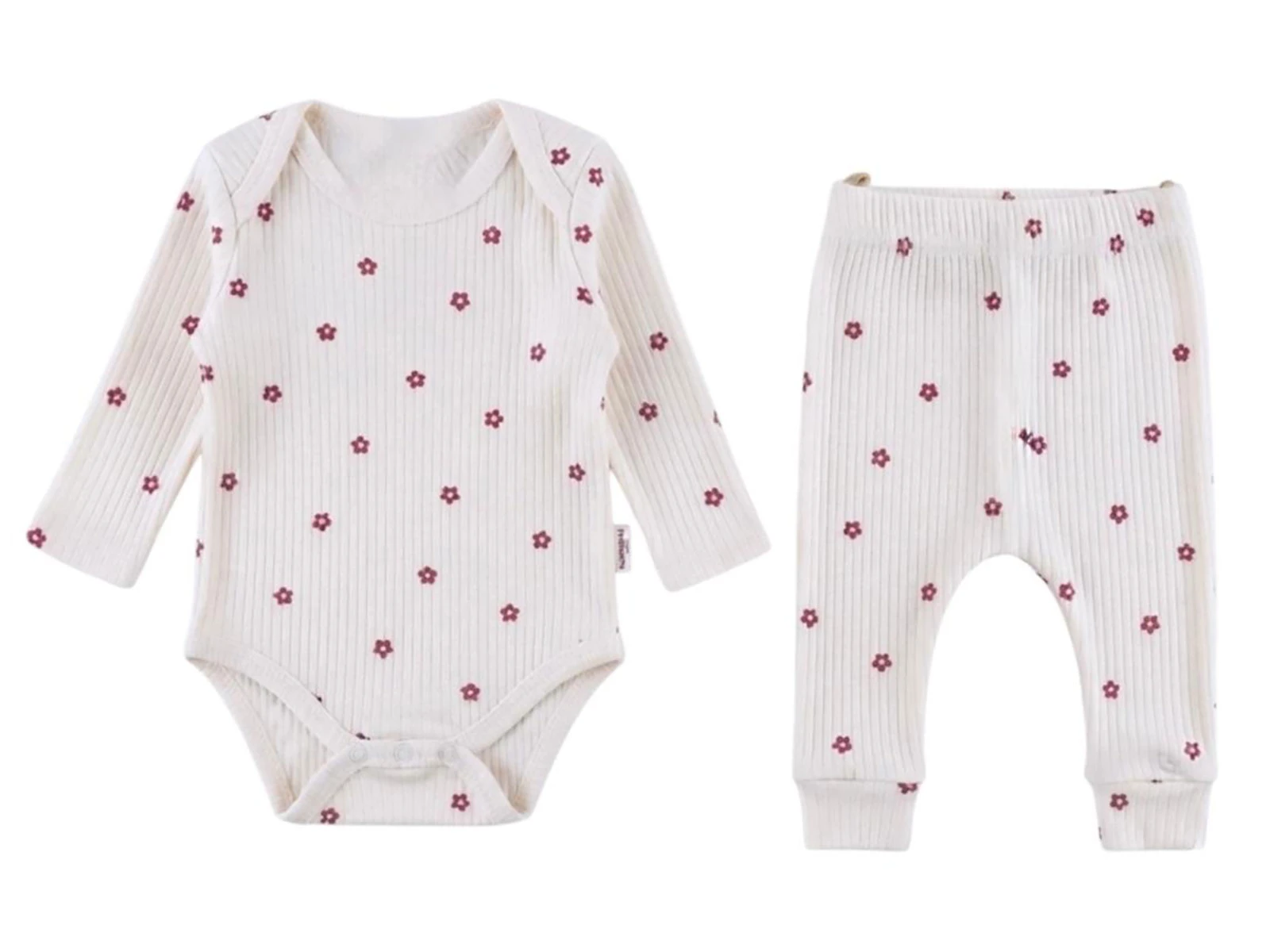 Toptan SÜPERMİNİ  Çiçek Desenli Kız Bebe Takım Toptan Bebek Çocuk Giyim - Beniz Kids