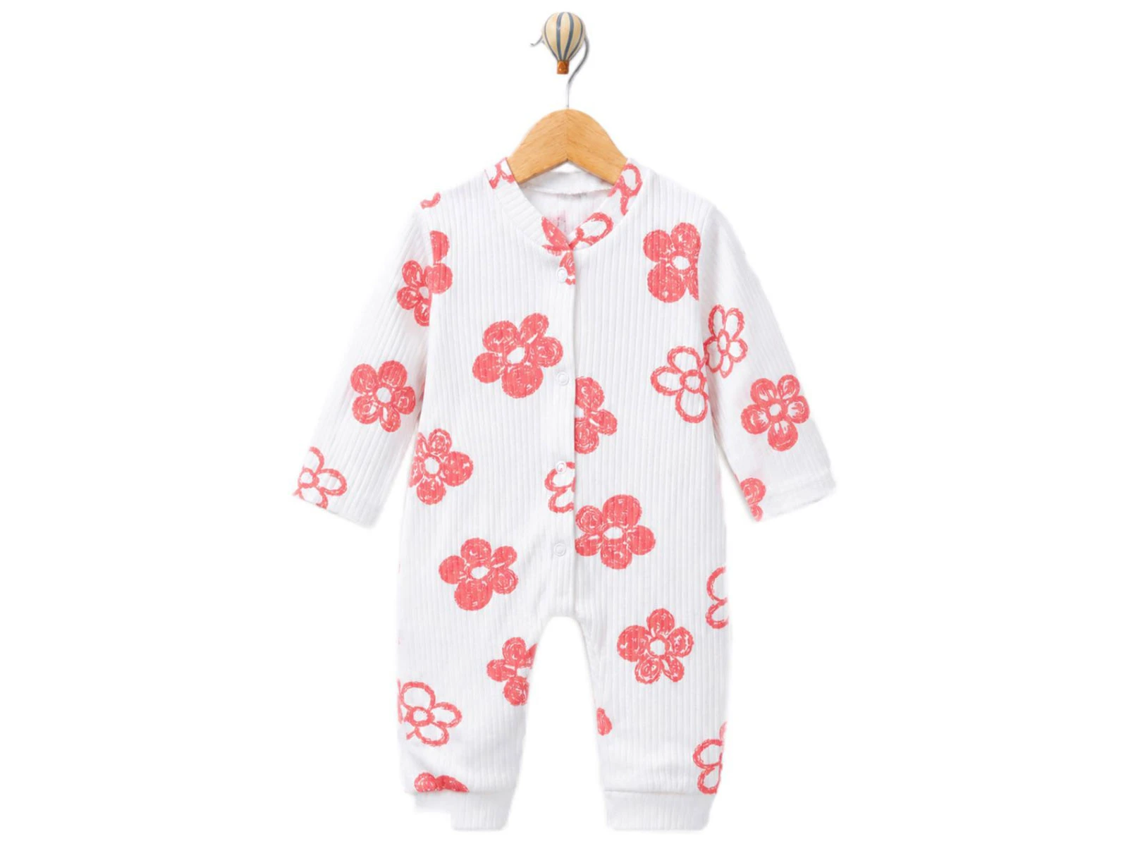 Toptan SÜPERMİNİ  Çiçek Desenli Kız Bebe Tulum  Toptan Bebek Çocuk Giyim - Beniz Kids
