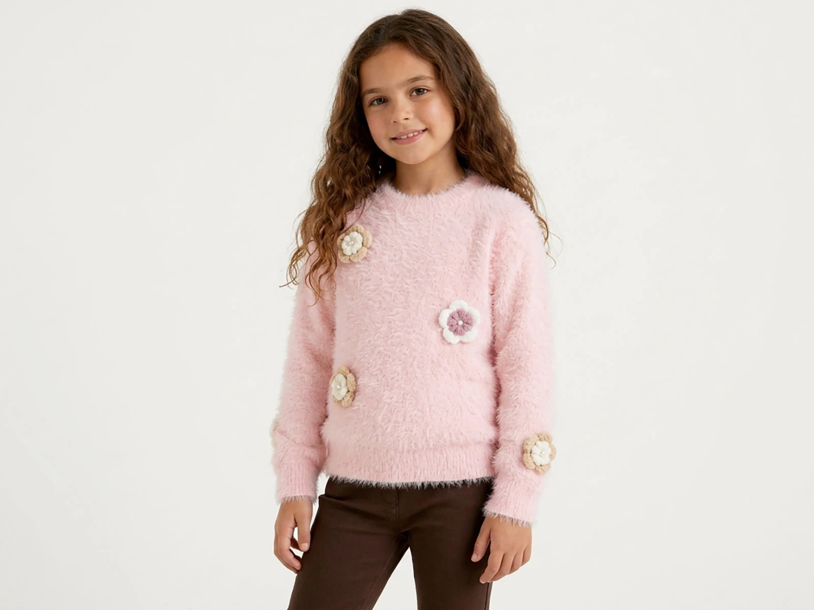 Toptan TOLGA KİDS Çiçek Detay Kız Çocuk Sweat Toptan Bebek Çocuk Giyim - Beniz Kids