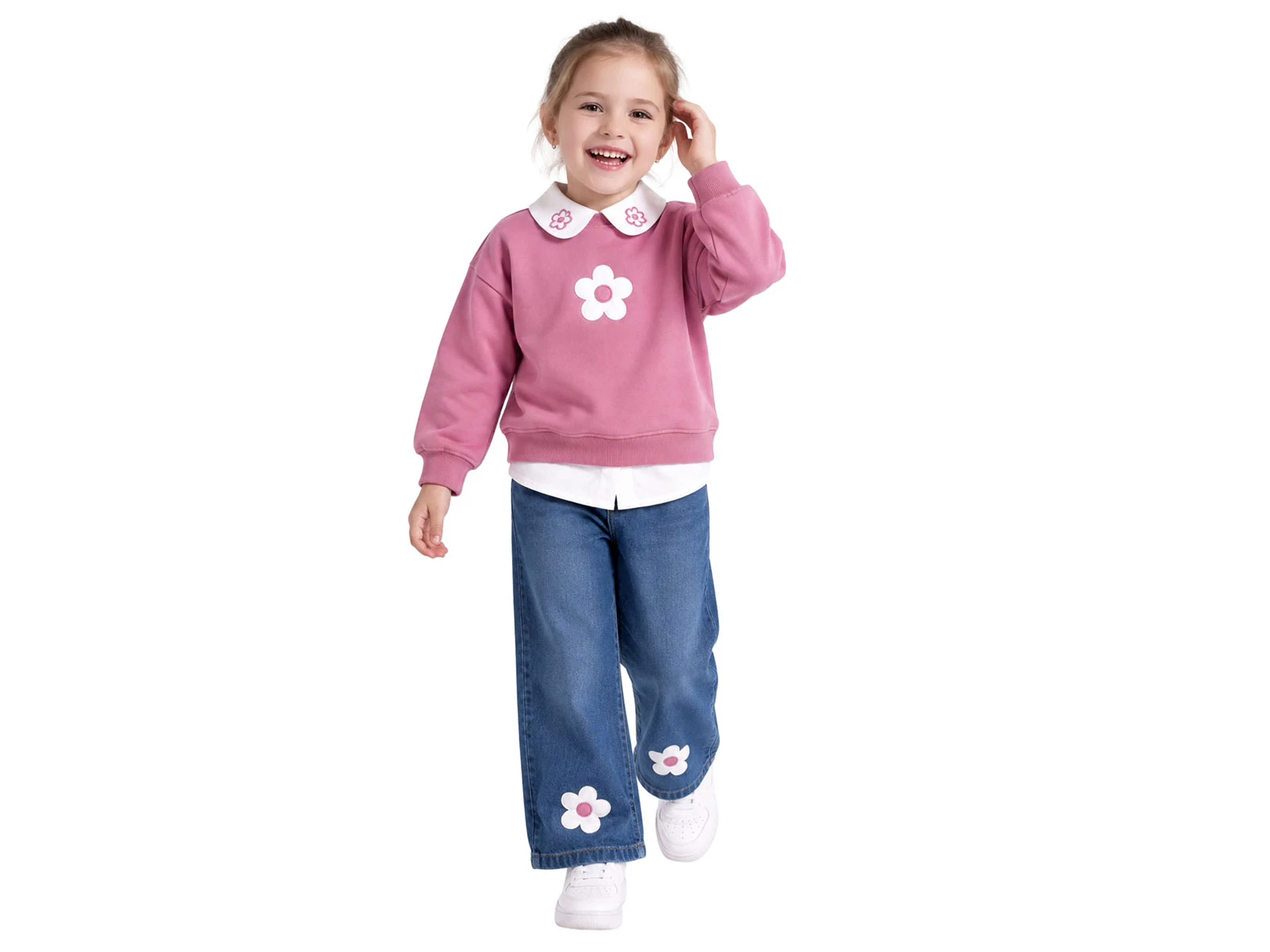 Toptan İNCİLAY Çiçek Detay Kız Çocuk Takım Toptan Bebek Çocuk Giyim - Beniz Kids