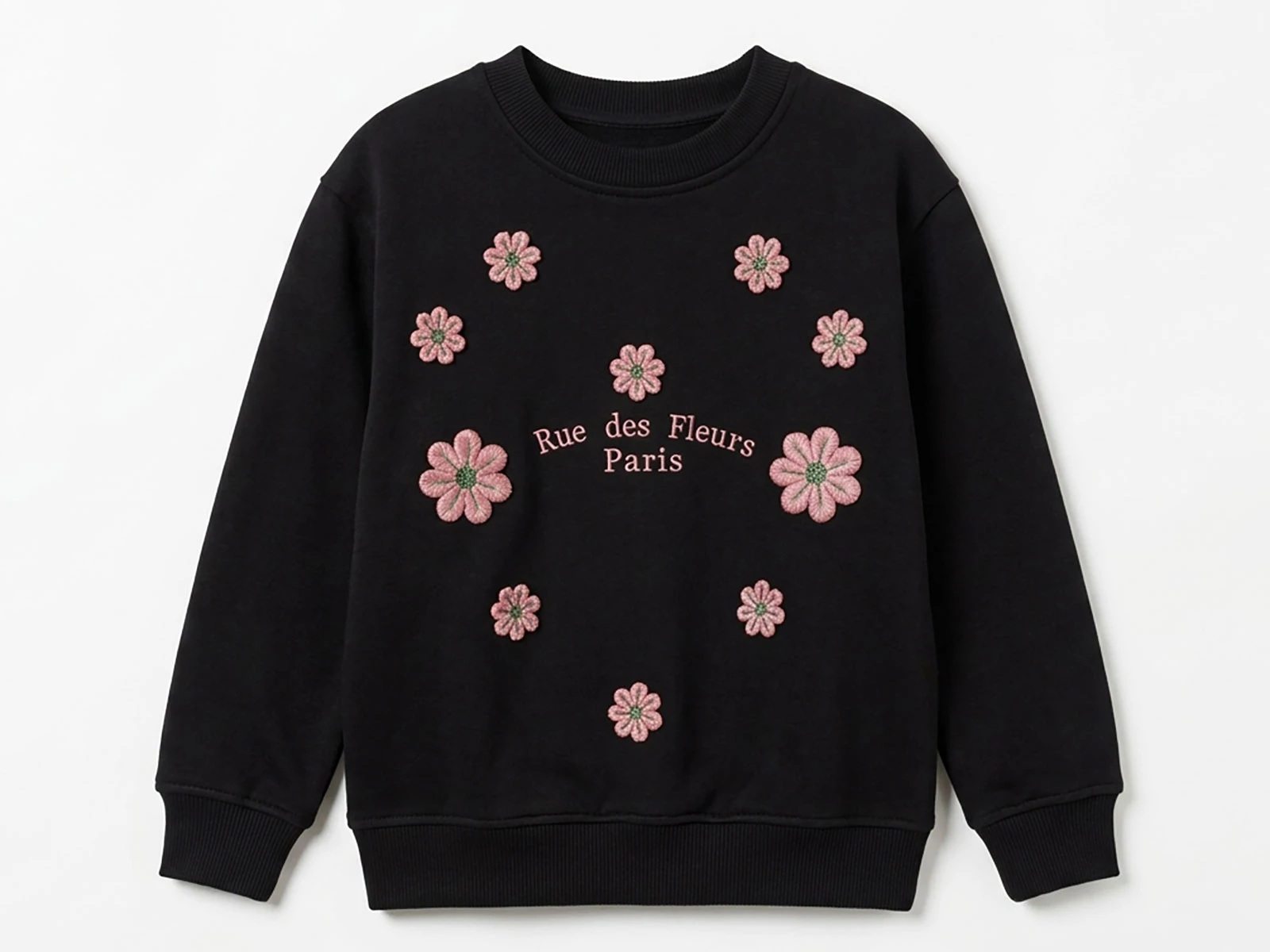 Toptan İ-CAN Çiçek Detaylı Kız Sweat Toptan Bebek Çocuk Giyim - Beniz Kids
