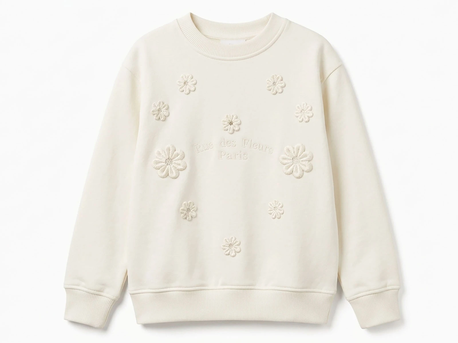 Toptan İ-CAN Çiçek Detaylı Kız Sweat Toptan Bebek Çocuk Giyim - Beniz Kids