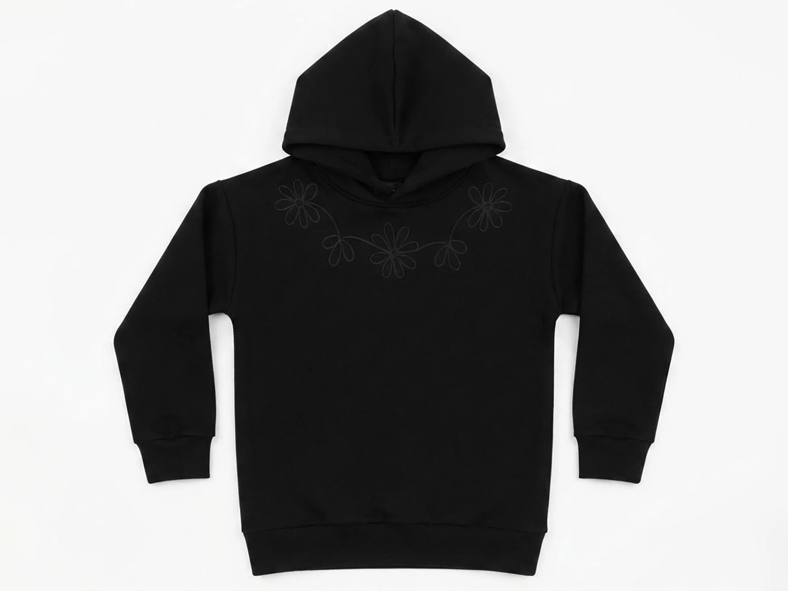 Toptan CMK Çiçek Nakışlı Kapşonlu 3 İp Şardonlu Kız Sweat  Toptan Bebek Çocuk Giyim - Beniz Kids