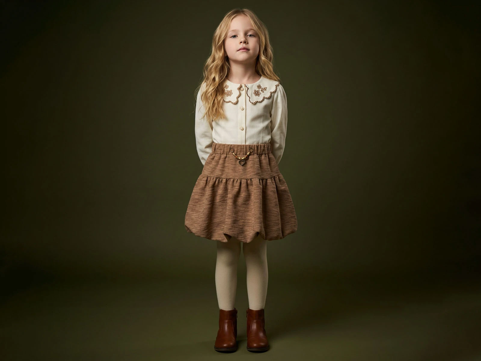 Toptan LADY GOLD Çiçek Nakışlı Kız Çocuk Takım Toptan Bebek Çocuk Giyim - Beniz Kids