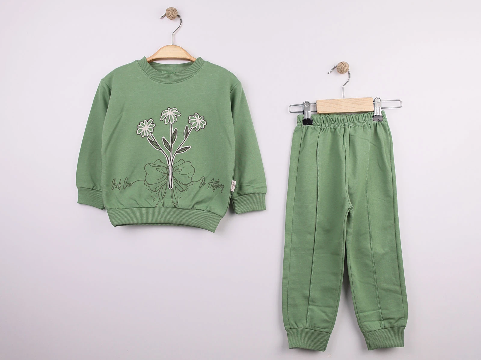 Toptan FEELY KİDS Çiçek Nakışlı Kız Takım Toptan Bebek Çocuk Giyim - Beniz Kids