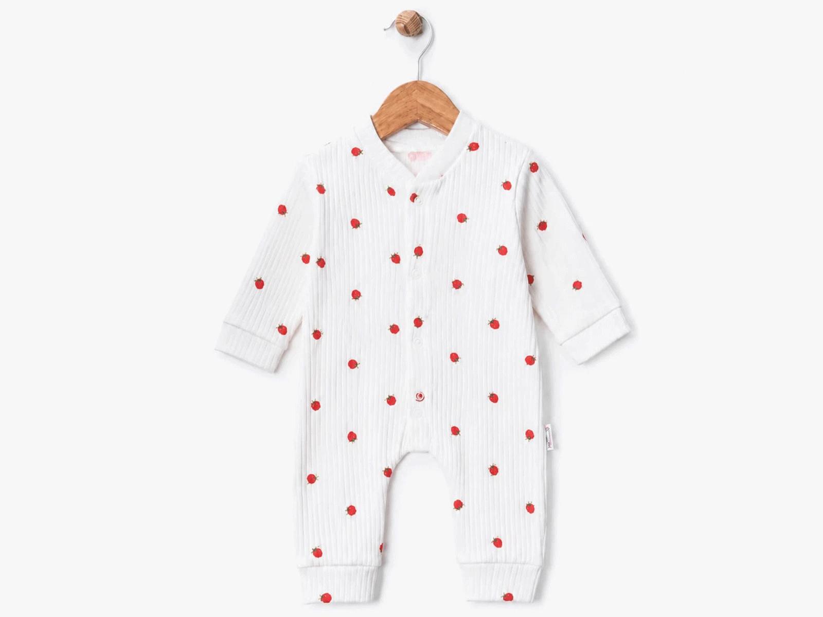 Çilek Baskılı Kız Bebe Tulum