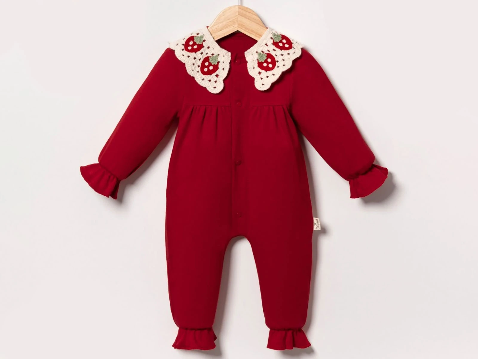 Toptan CAYZEN Çilek Detay Kız Bebek Tulum Toptan Bebek Çocuk Giyim - Beniz Kids