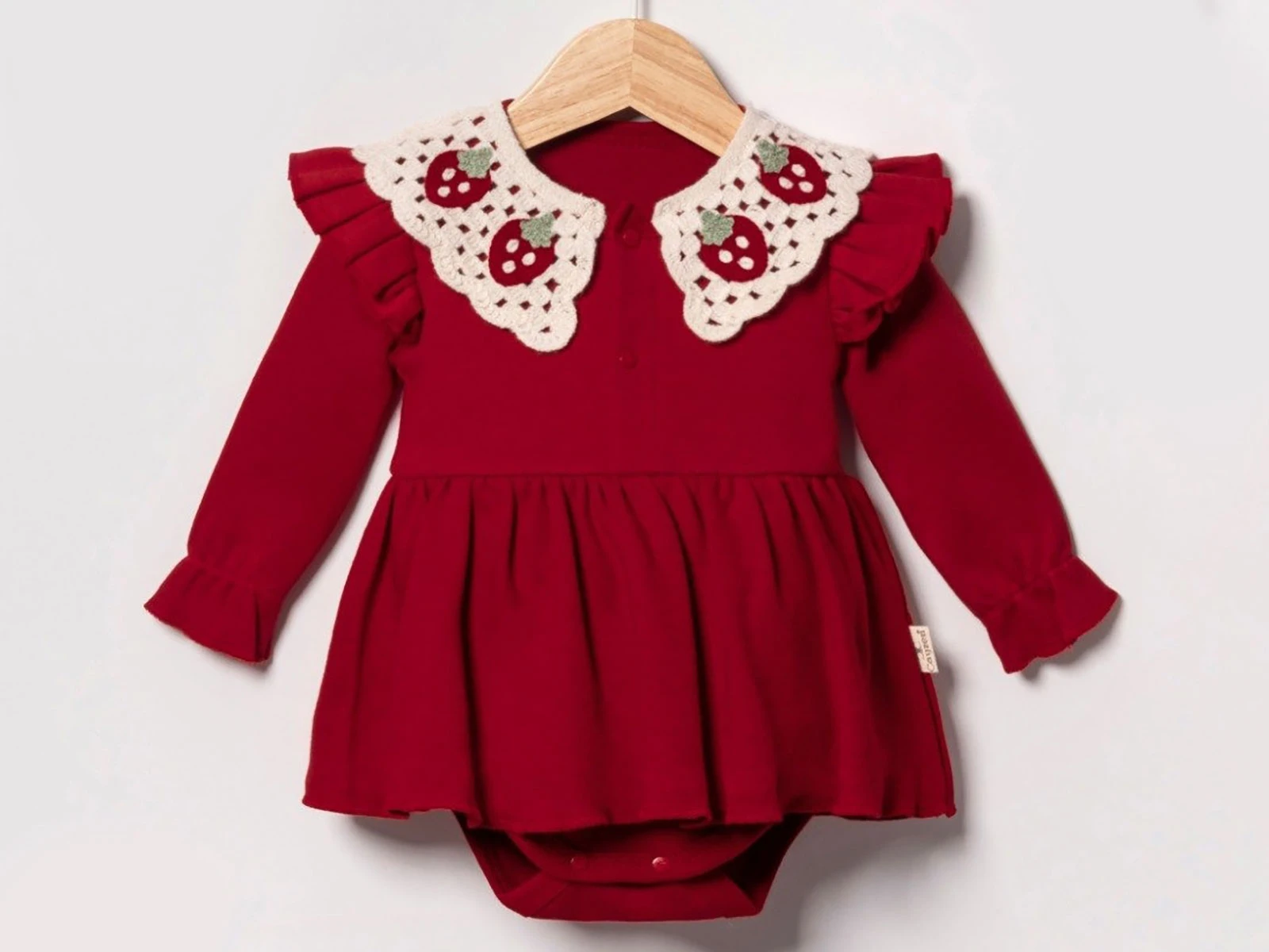 Toptan CAYZEN Çilek Detay Kız Bebek Zıbın Toptan Bebek Çocuk Giyim - Beniz Kids