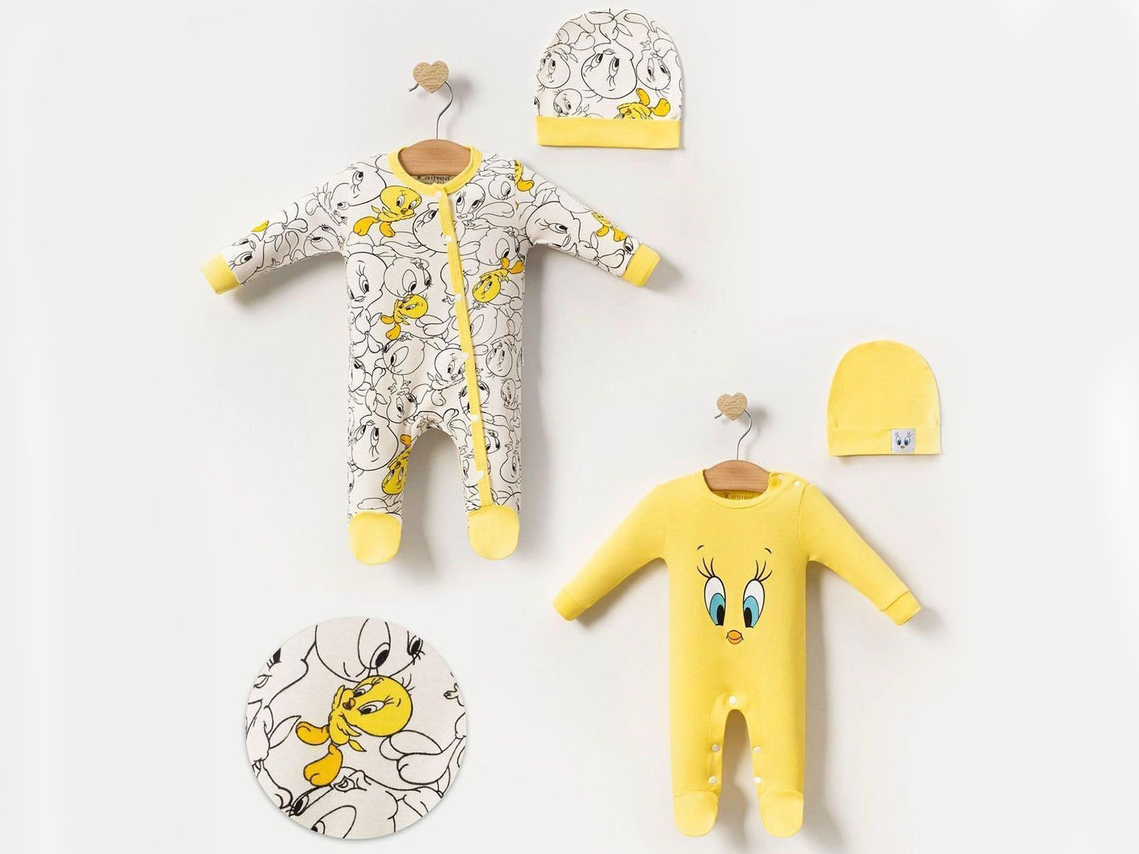 Civciv Baskılı Unisex Bebe Tulum
