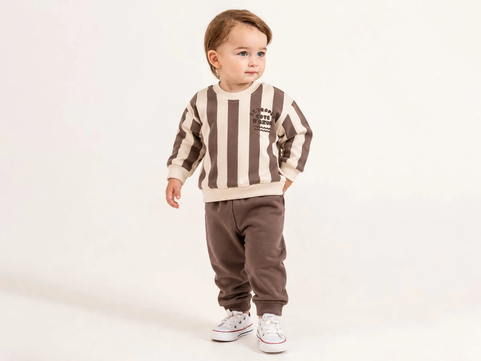 Toptan ÇITIR KİDS Çizgi Desenli Şardonlu 3 İp Erkek Bebek Takım Toptan Bebek Çocuk Giyim - Beniz Kids