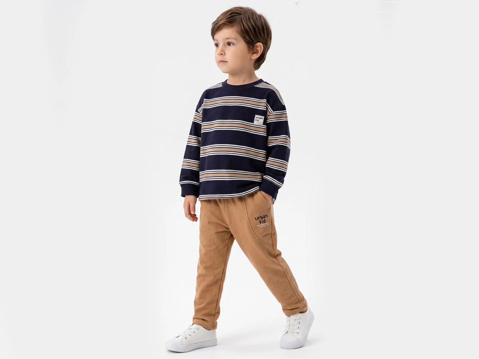 Toptan VOVİDO Çizgili Erkek Takım Toptan Bebek Çocuk Giyim - Beniz Kids