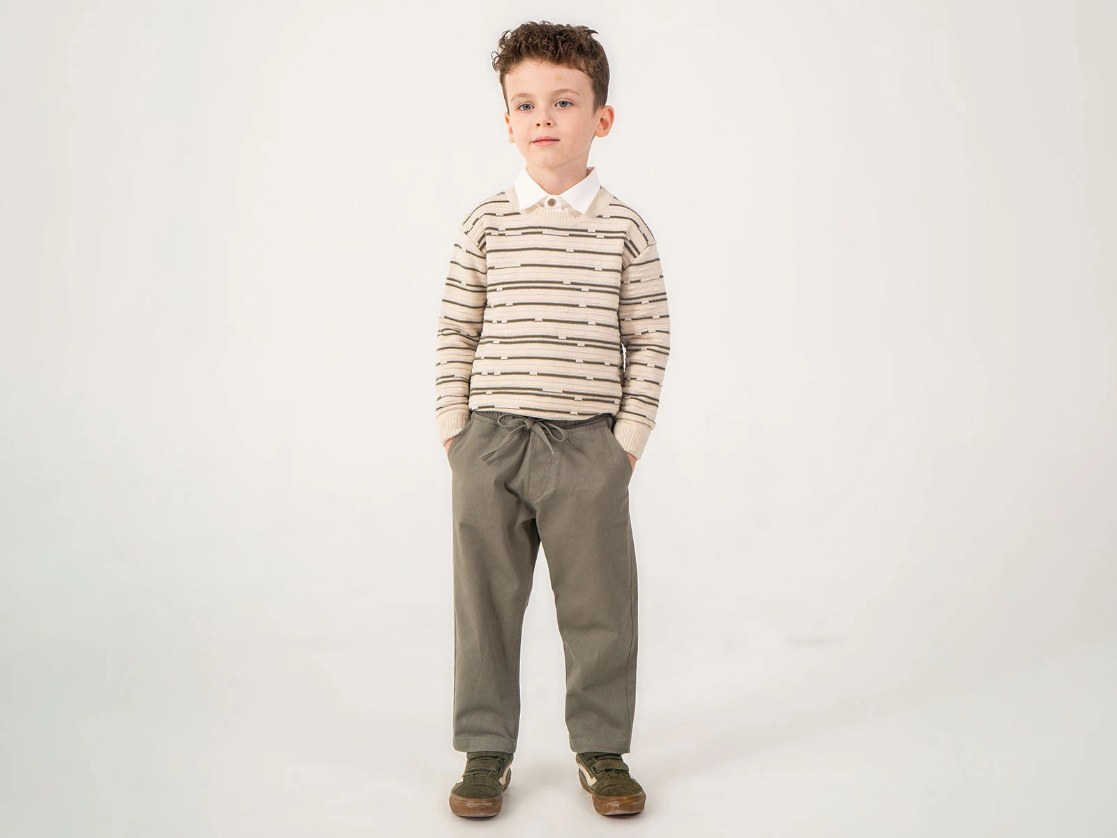 Toptan LESSOTTO Çizgili Trikolu Üçlü Erkek Takım Toptan Bebek Çocuk Giyim - Beniz Kids