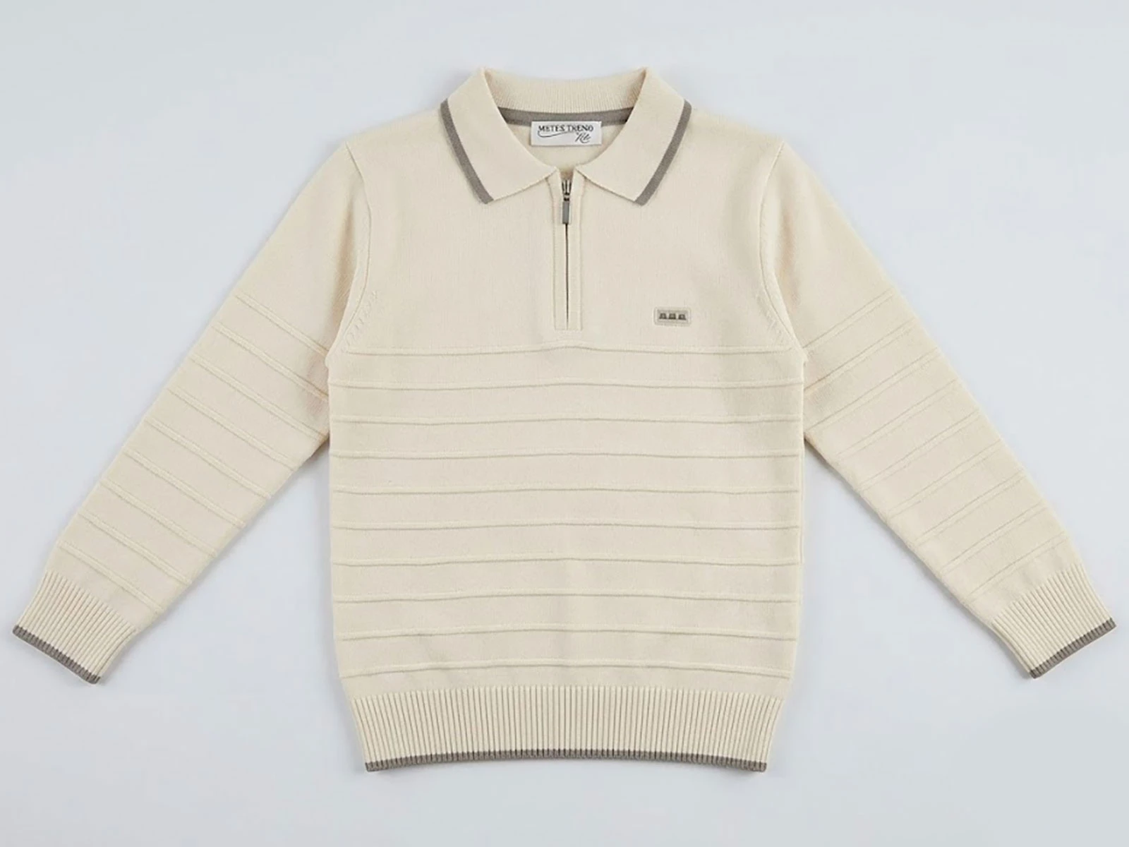 Toptan METEX Çizgili Yakalı Fermuarlı Triko Erkek Sweat  Toptan Bebek Çocuk Giyim - Beniz Kids