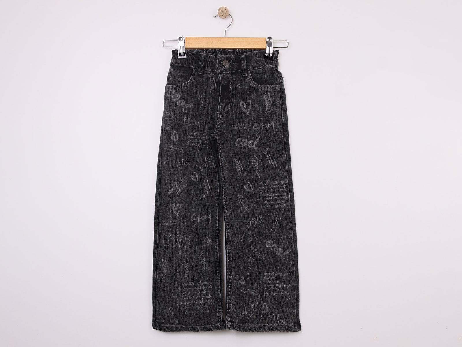 Cool Baskılı Kız Kot Pantolon