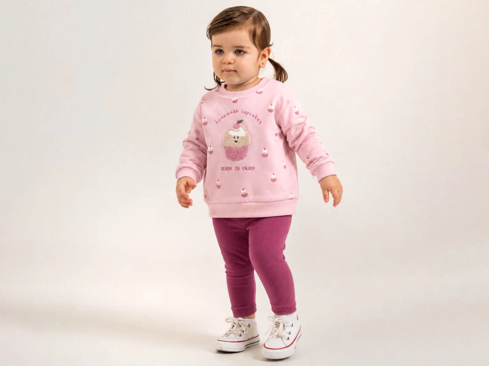 Toptan ÇITIR KİDS Cupcake Desenli Kız Bebe Takım  Toptan Bebek Çocuk Giyim - Beniz Kids