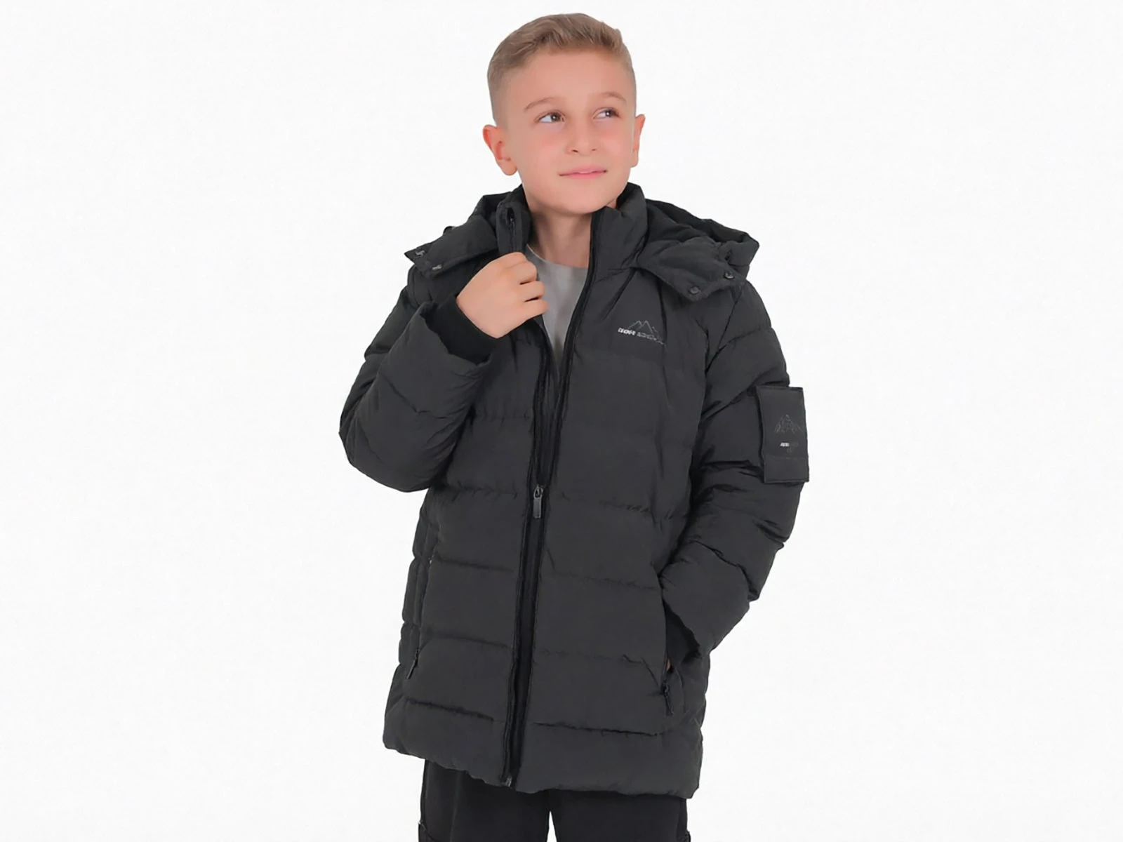 Toptan ROBİN Dağ Baskılı Fermuarlı Cepli Kapşonlu Erkek Mont  Toptan Bebek Çocuk Giyim - Beniz Kids