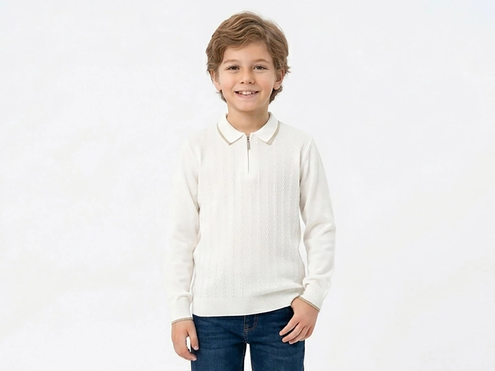 Toptan METEX Dalgalı Çizgi Detay Erkek Çocuk Sweat Toptan Bebek Çocuk Giyim - Beniz Kids