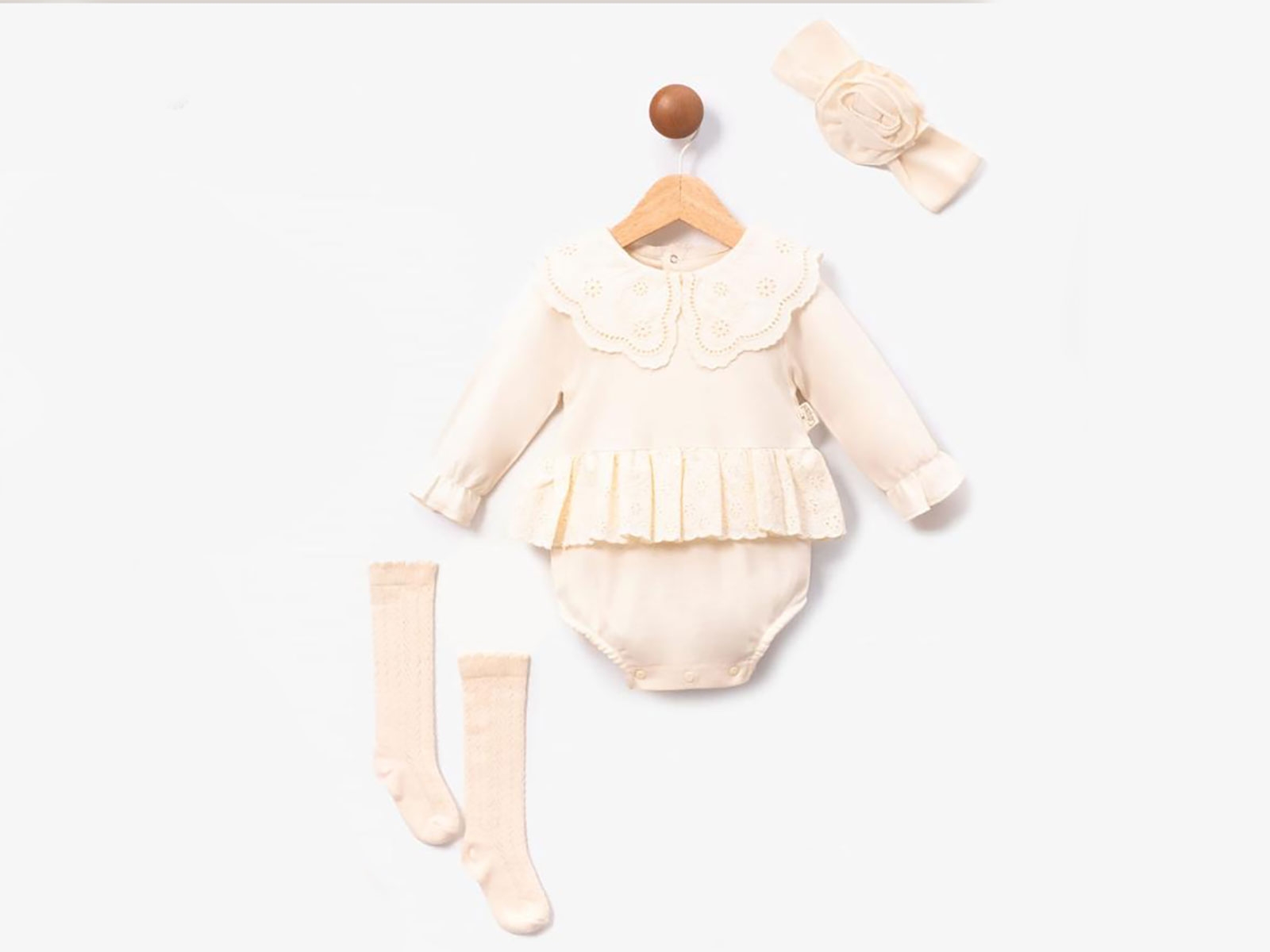 Dantel Detaylı Bebe Kız Elbise