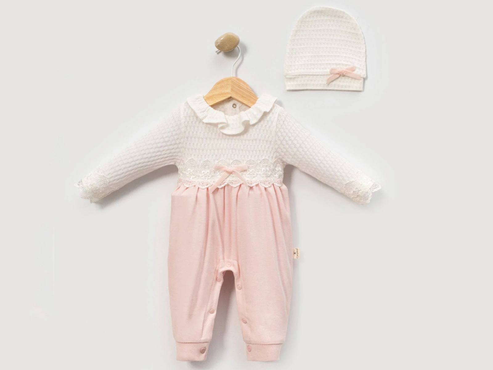 Dantelli Kız Bebe Tulum 