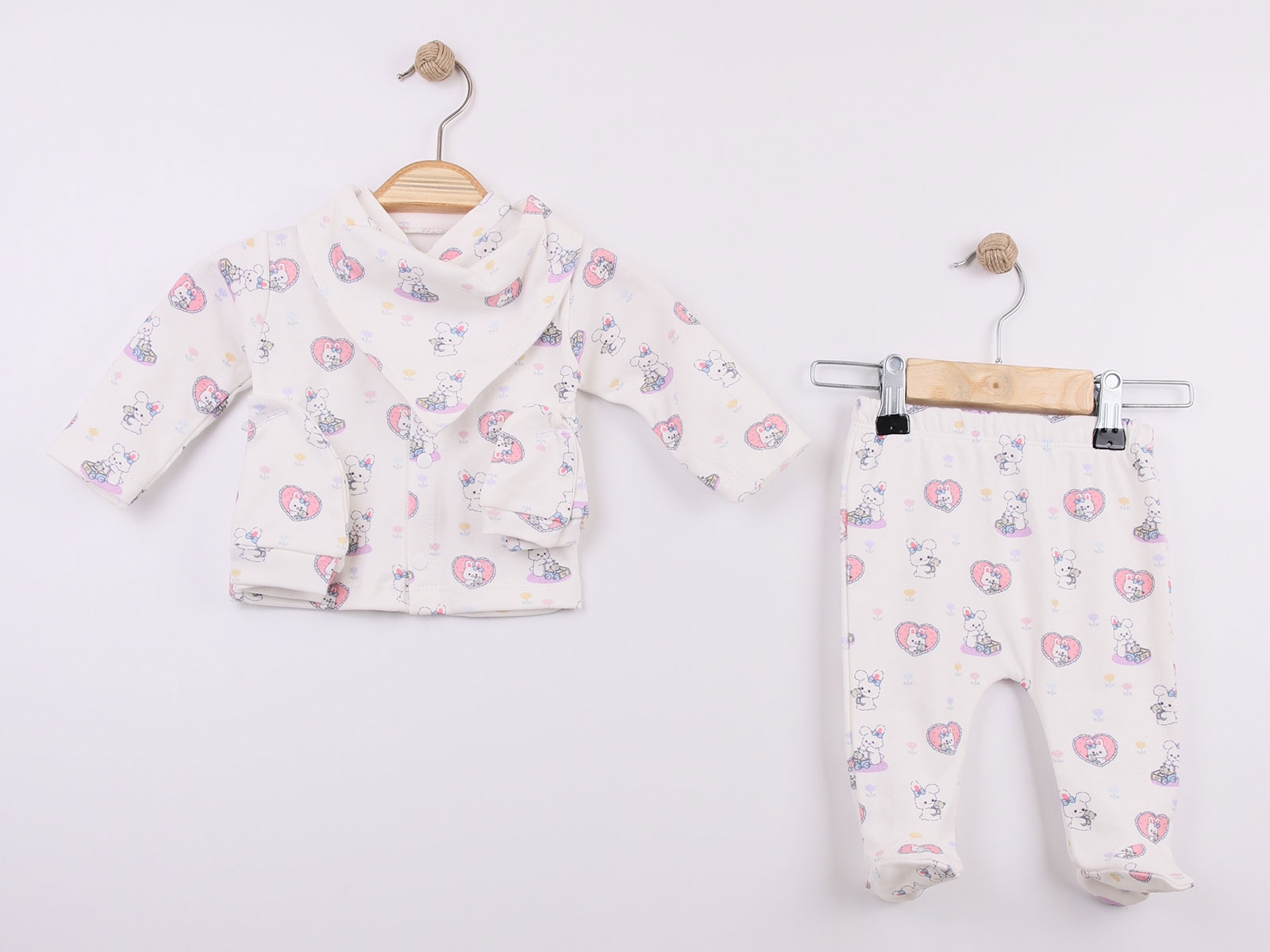 Desenli Kız Bebe 5li Set