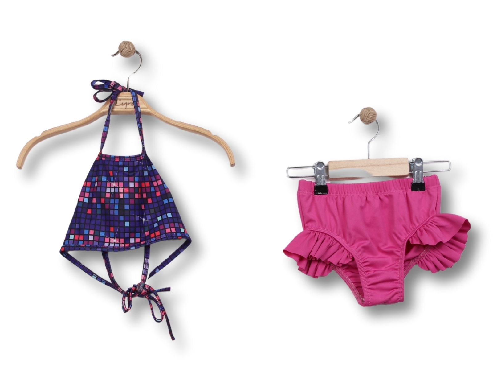 Desenli Kız Mayo Bikini Takım