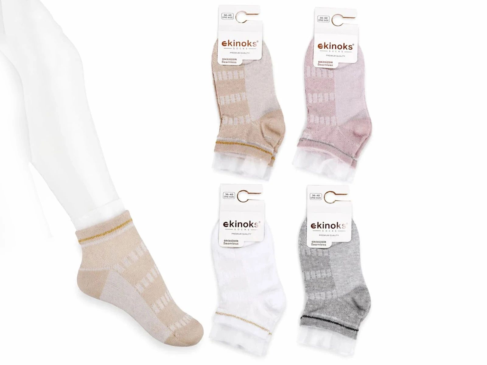 Desenli Unisex Patik Çorap