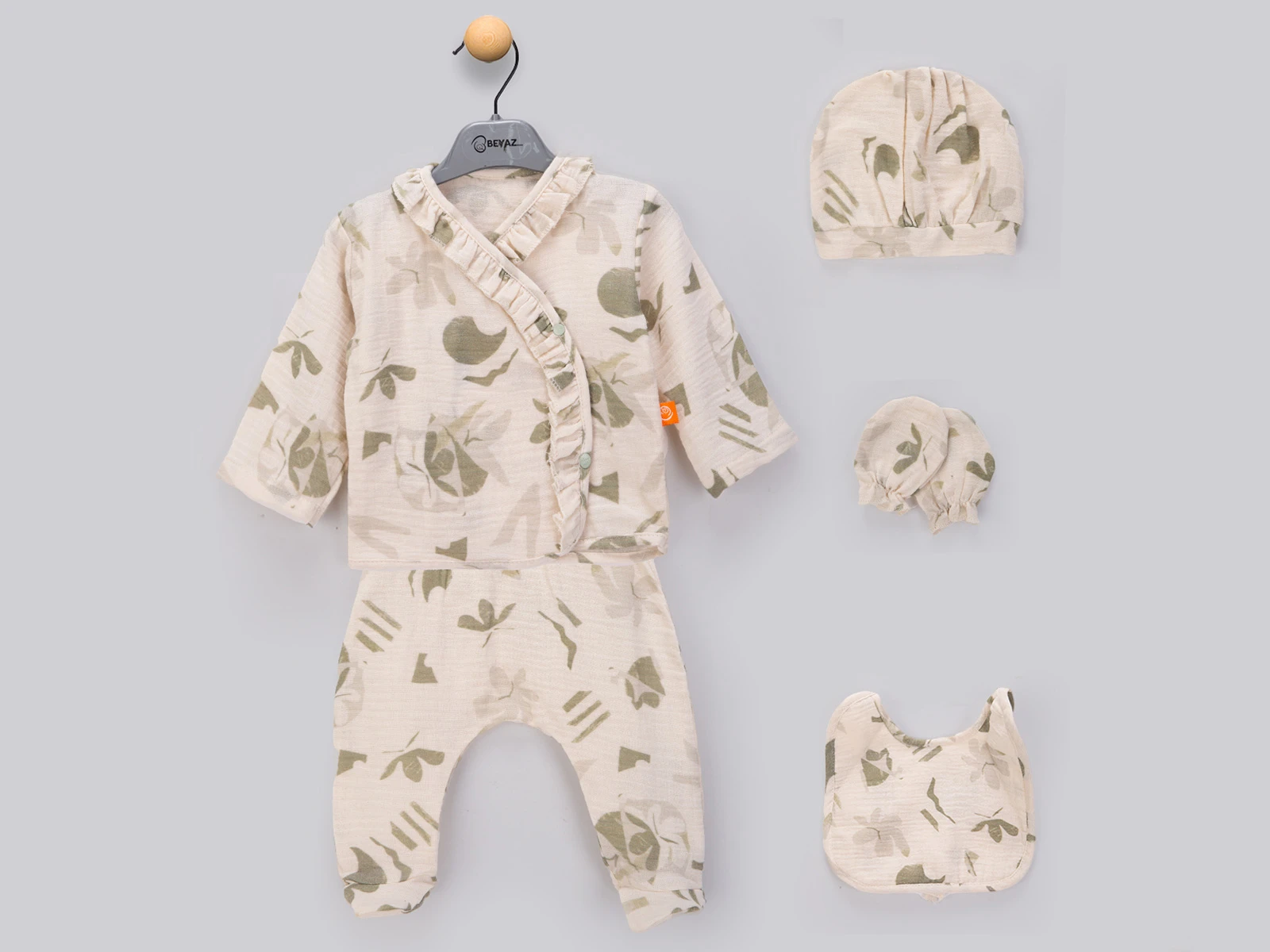 Desenli Yenidoğan Kız Bebe 5li Set