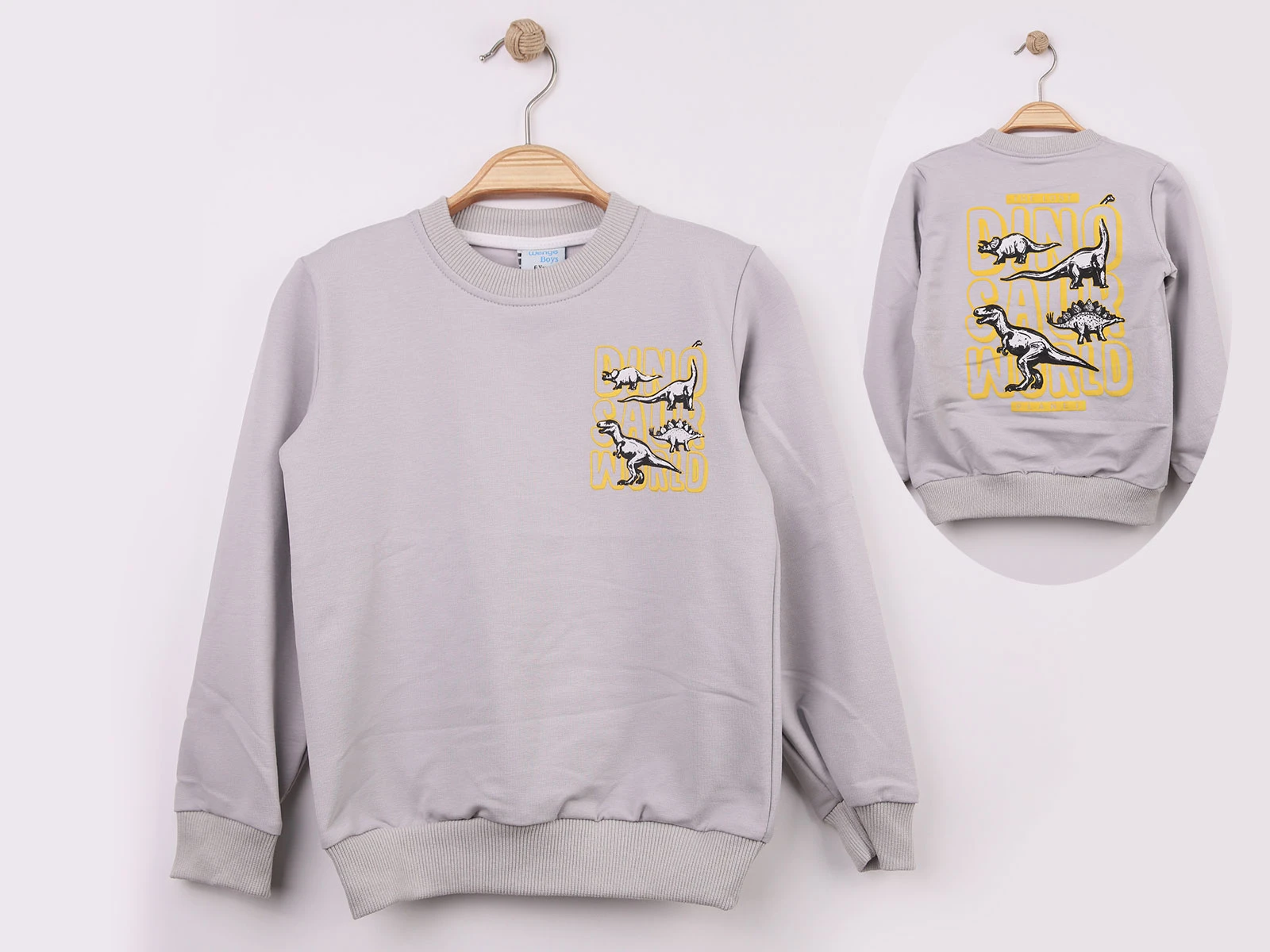 Toptan WENGE KİDS Dino Baskılı 2 İp Erkek Sweat  Toptan Bebek Çocuk Giyim - Beniz Kids