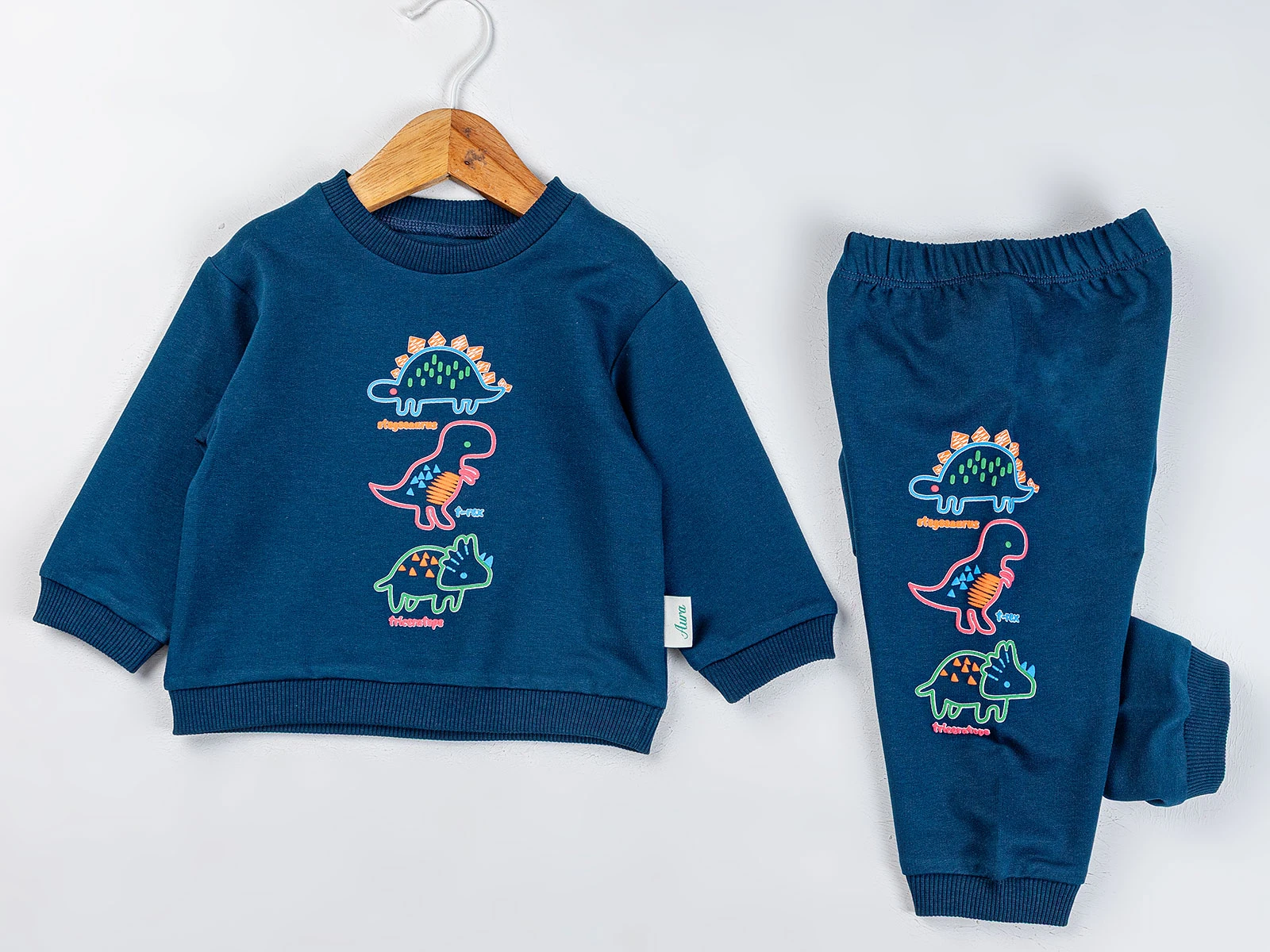 Toptan COMİX Dino Baskılı Erkek Bebek Takım Toptan Bebek Çocuk Giyim - Beniz Kids