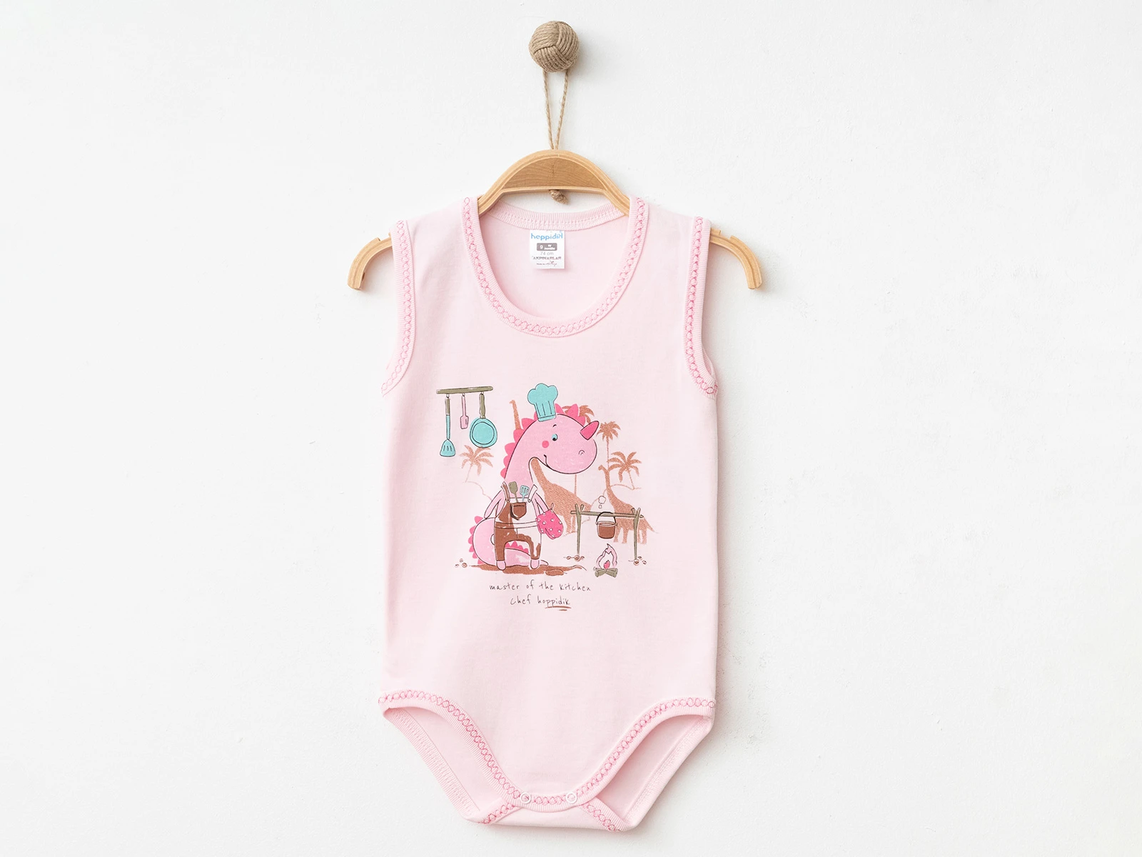 Dino Baskılı Unisex Askılı Çıtçıtlı Badi