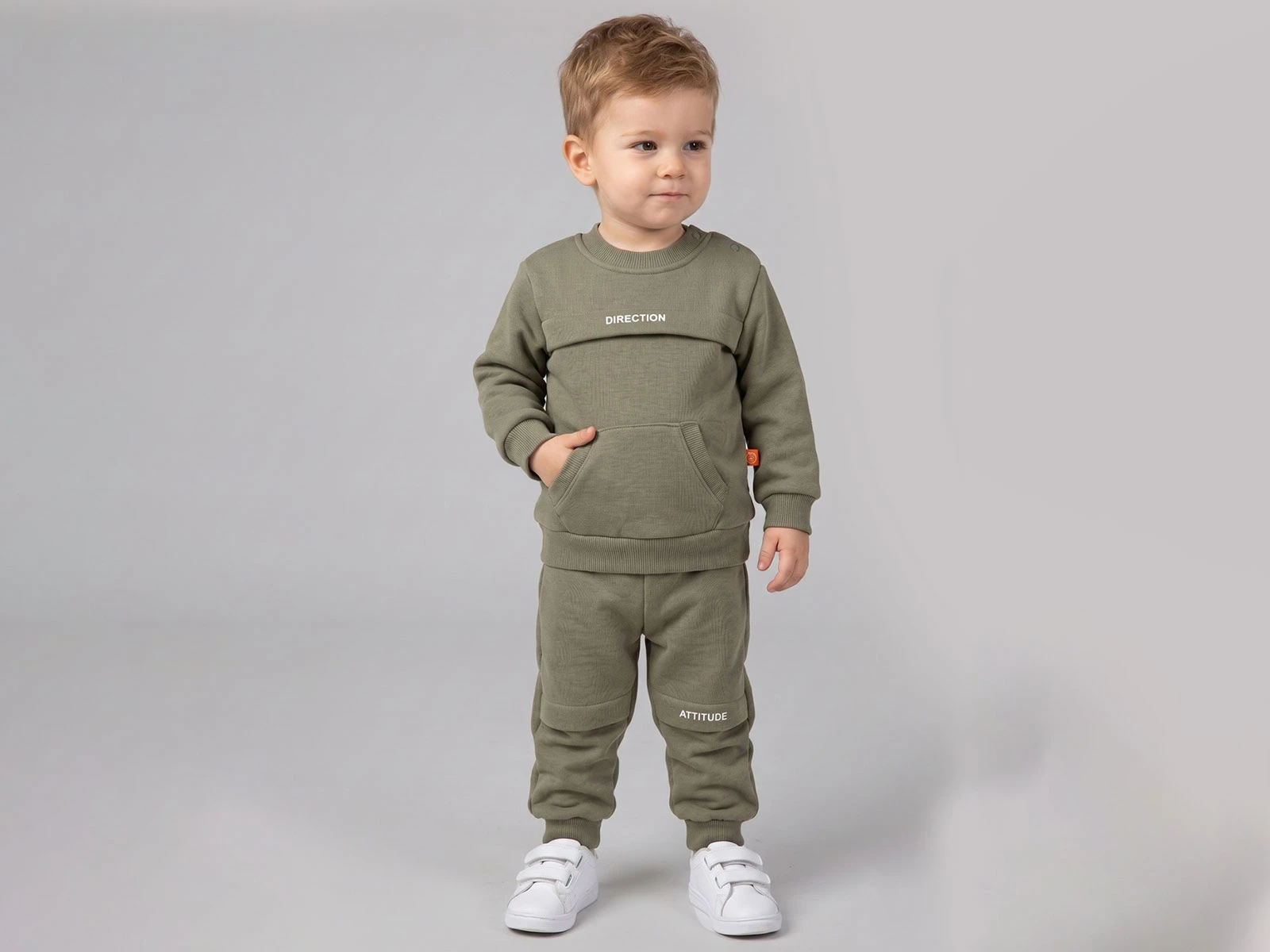 Toptan BEYAZ BEBEK Direction Baskılı Kanguru Cepli 3 İp Erkek Bebe Takım  Toptan Bebek Çocuk Giyim - Beniz Kids