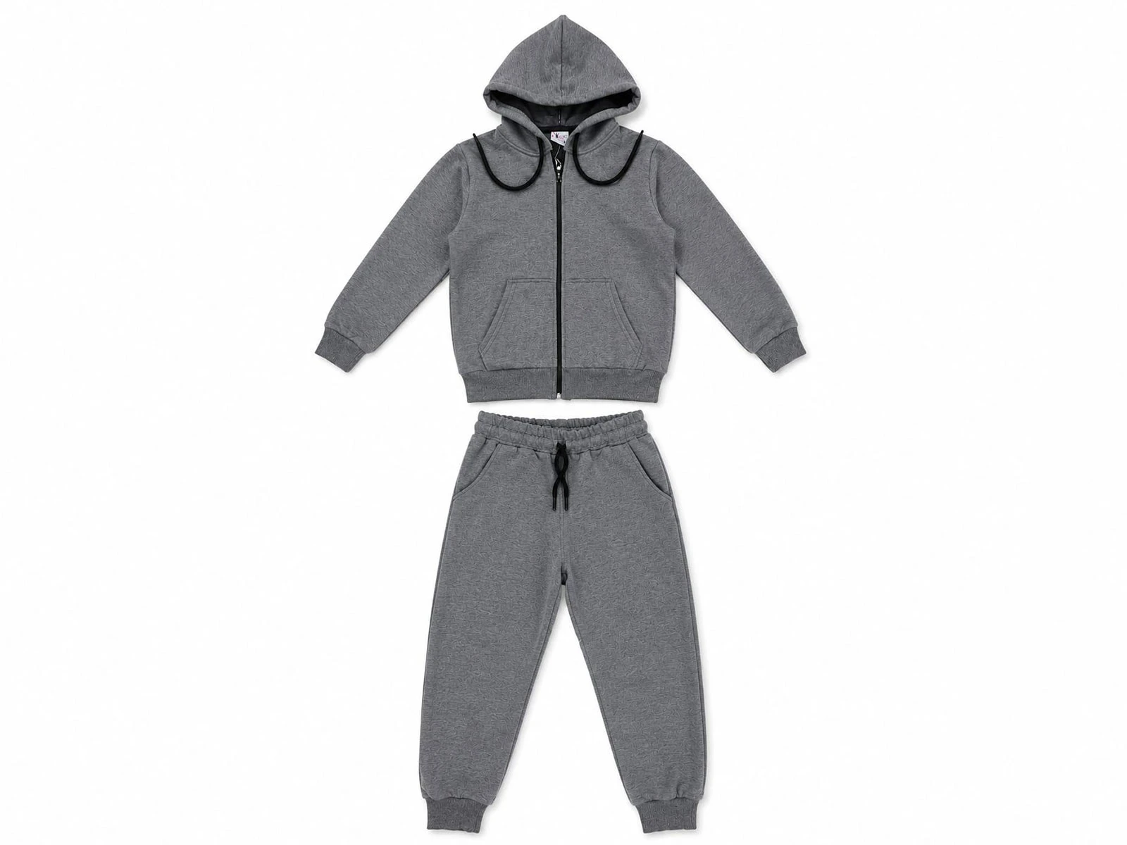 Toptan KOSKA Düz Kapşonlu Fermuarlı Şardonlu 3 İp Unisex Okul Takım Toptan Bebek Çocuk Giyim - Beniz Kids