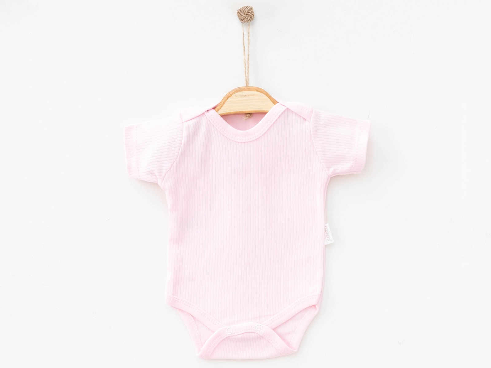 Düz Raporlu Kısa Kollu Unisex Çıtçıtlı Badi