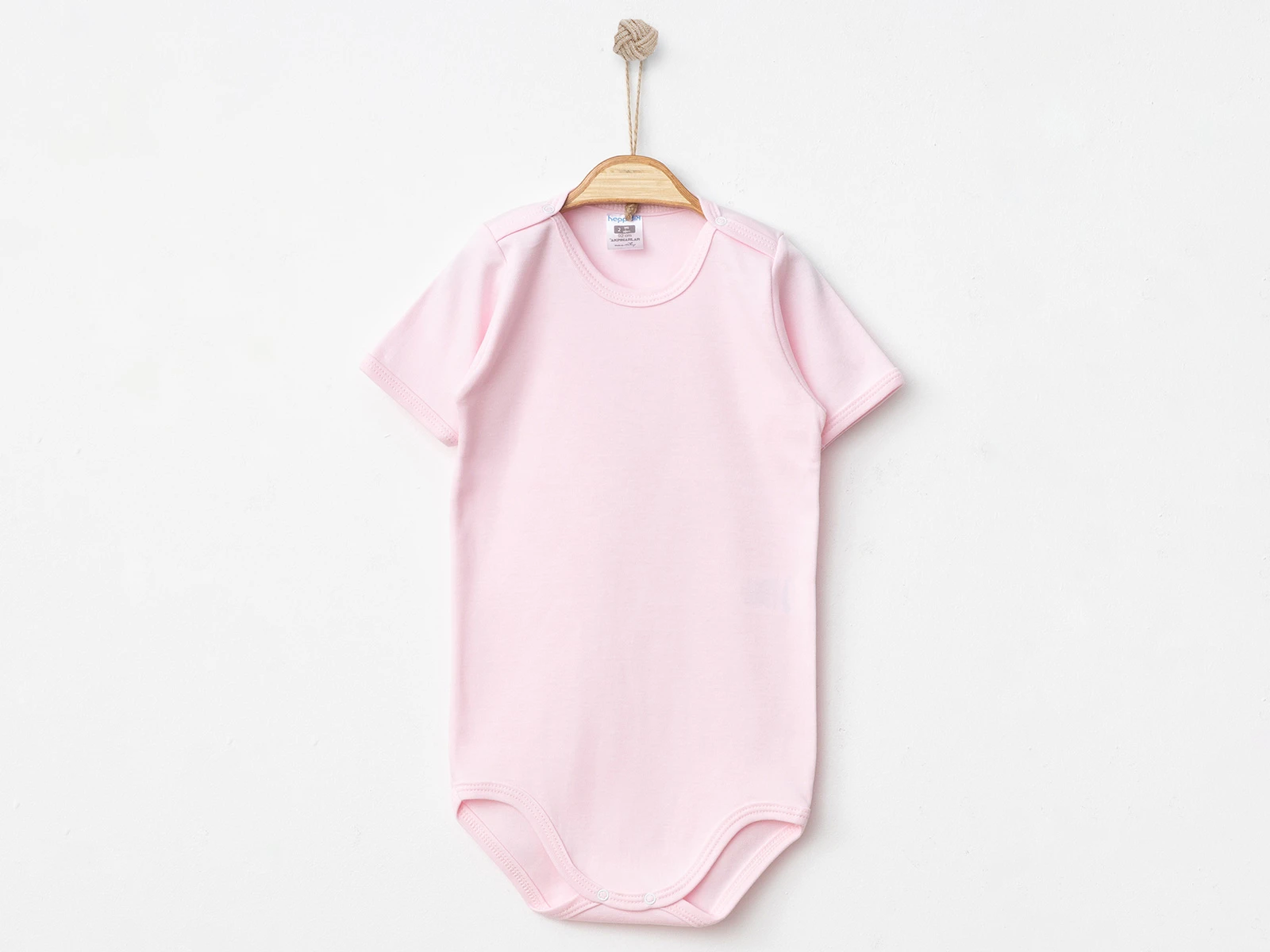Düz Unisex Yarım Kol Çıtçıtlı  Badi