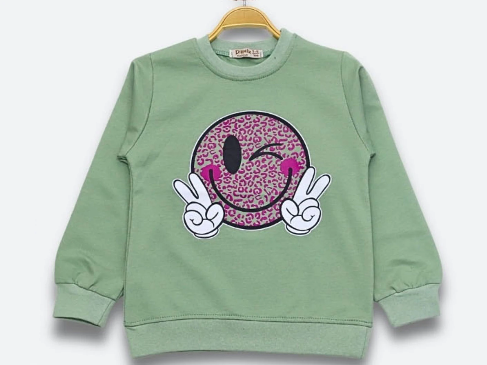 Toptan DIGIDIK KİDS Emoji Baskılı 2 İp Kız Sweat  Toptan Bebek Çocuk Giyim - Beniz Kids