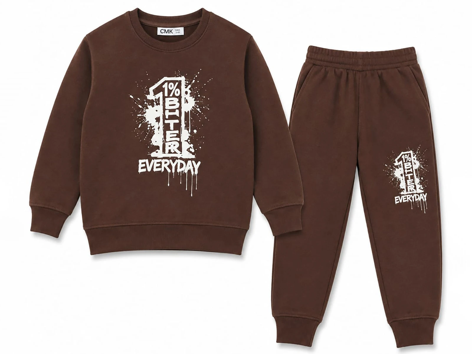 Toptan CMK Everyday Baskılı 3 İp Şardonlu Erkek Takım  Toptan Bebek Çocuk Giyim - Beniz Kids