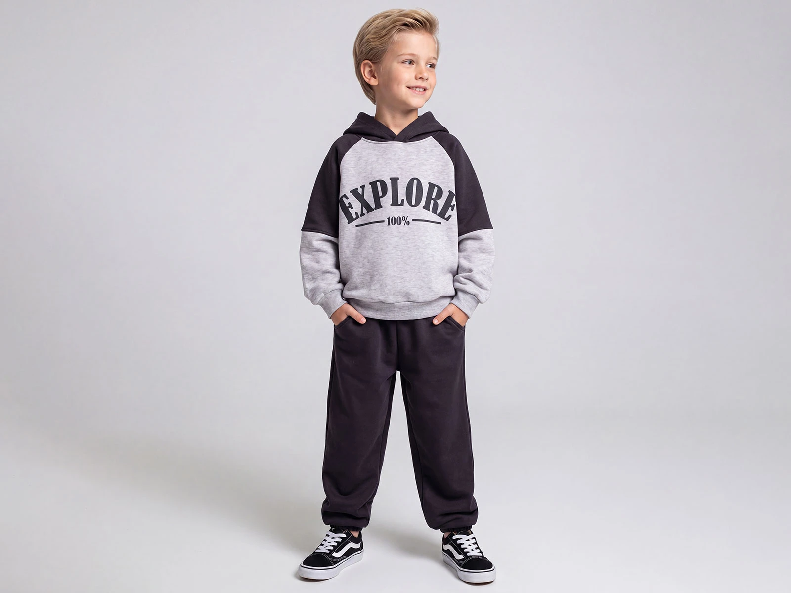 Toptan FEELY KİDS Explore Baskılı 3 İp Şardonlu Erkek Takım  Toptan Bebek Çocuk Giyim - Beniz Kids