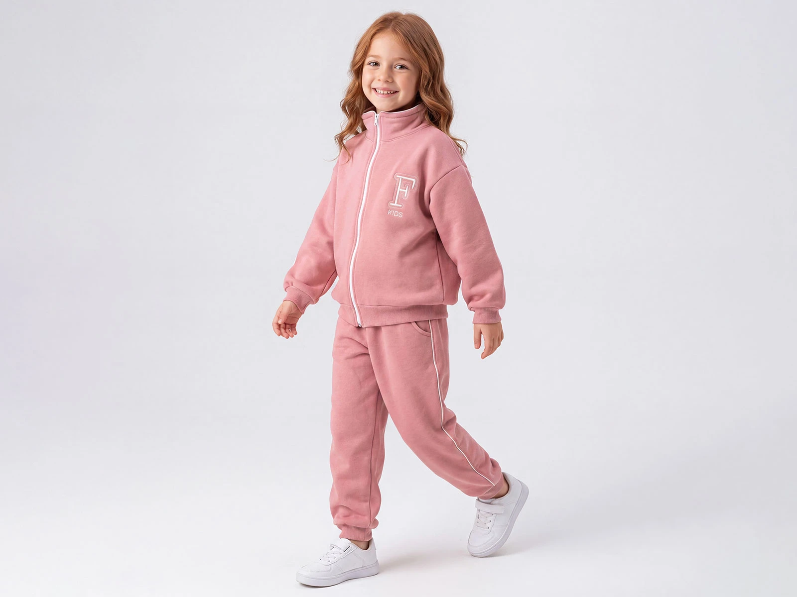 Toptan FEELY KİDS F Nakışlı 3 İp Şardonlu Kız Takım  Toptan Bebek Çocuk Giyim - Beniz Kids