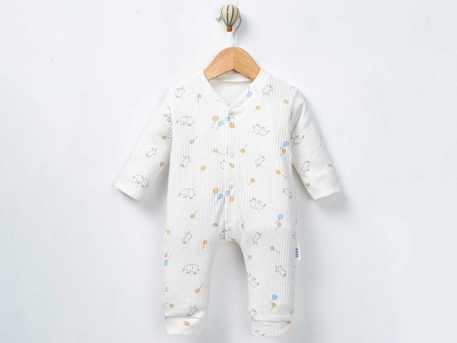 Fil Baskılı Erkek Bebe Tulum