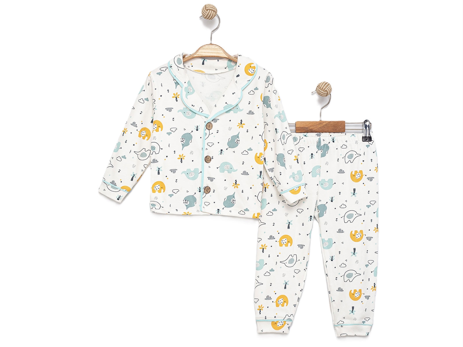 Fil Desenli Erkek Pijama Takım