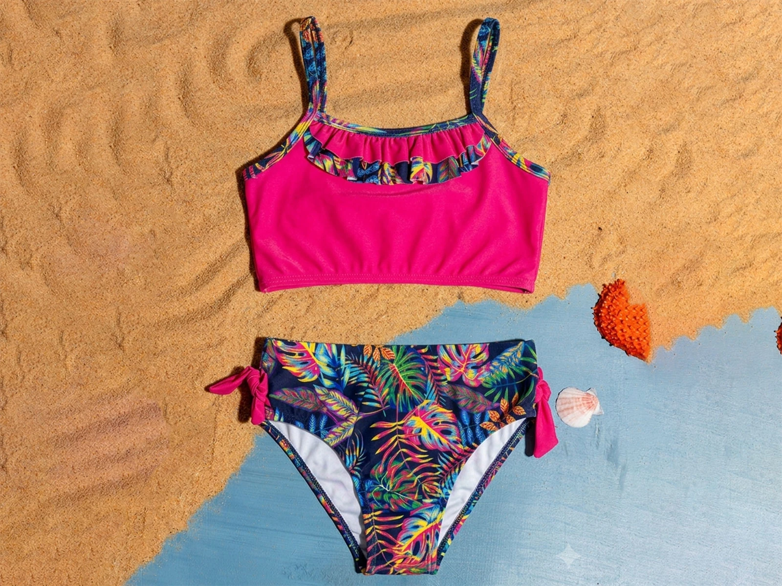Fırfırlı Kız Mayo Bikini Takım