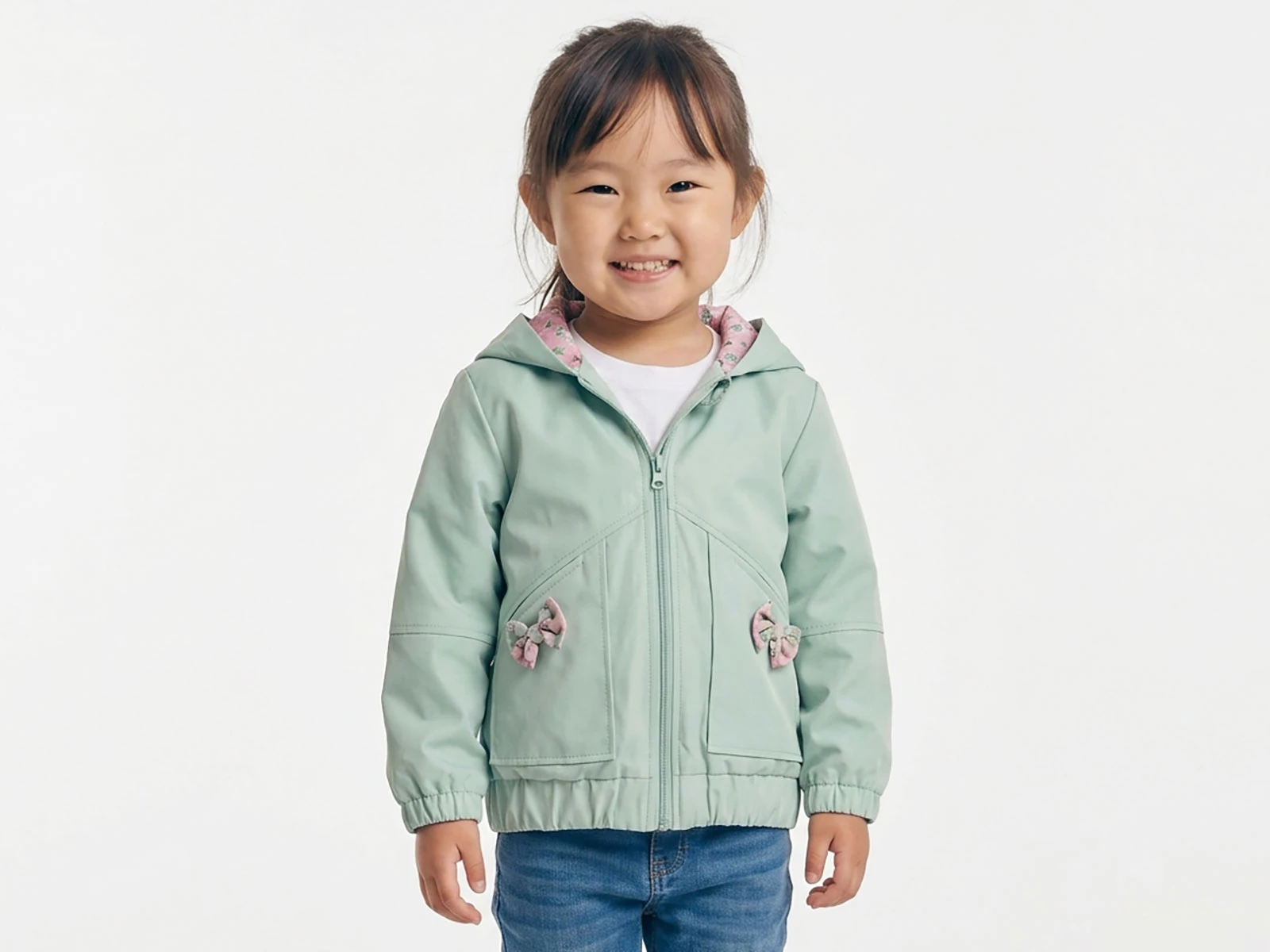 Toptan CARİNO Fiyonk Detay Kız Çocuk Mont Toptan Bebek Çocuk Giyim - Beniz Kids