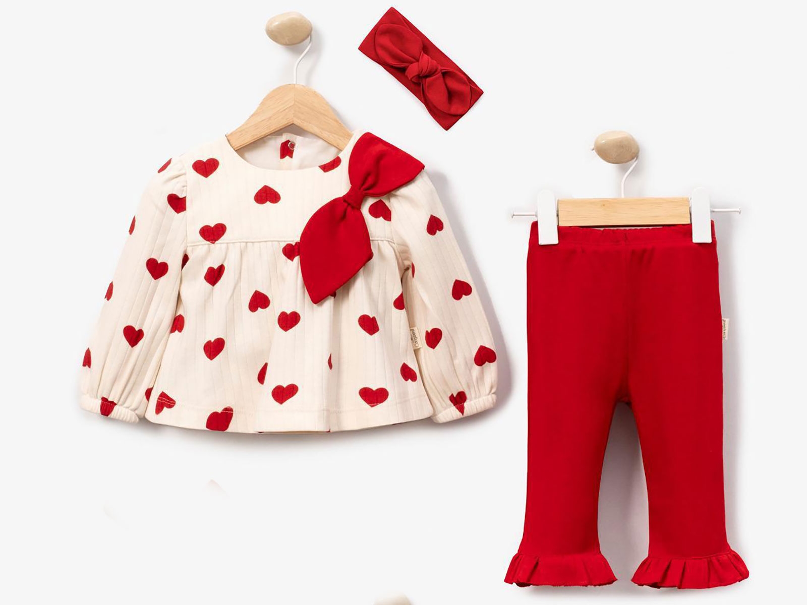 Fiyonk Detaylı Kız Bebe Takım