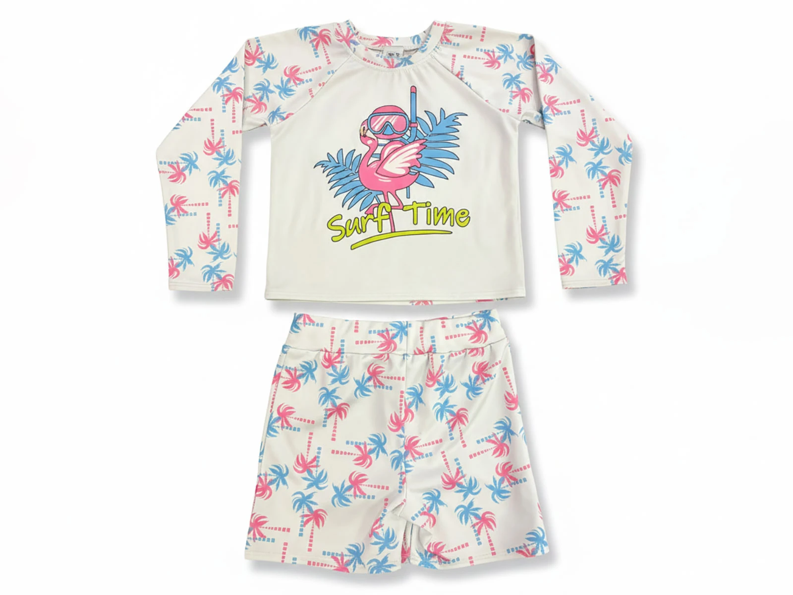 Flamingo Baskılı Kız Mayo Takım