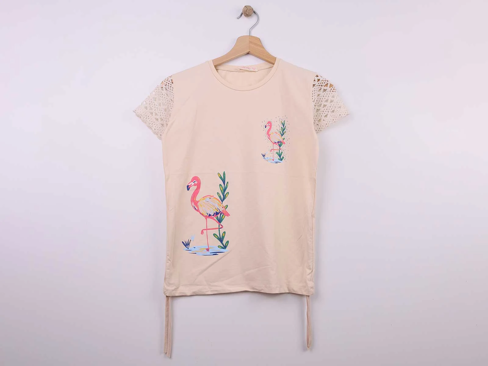 Flamingo Baskılı Kız Tişört 