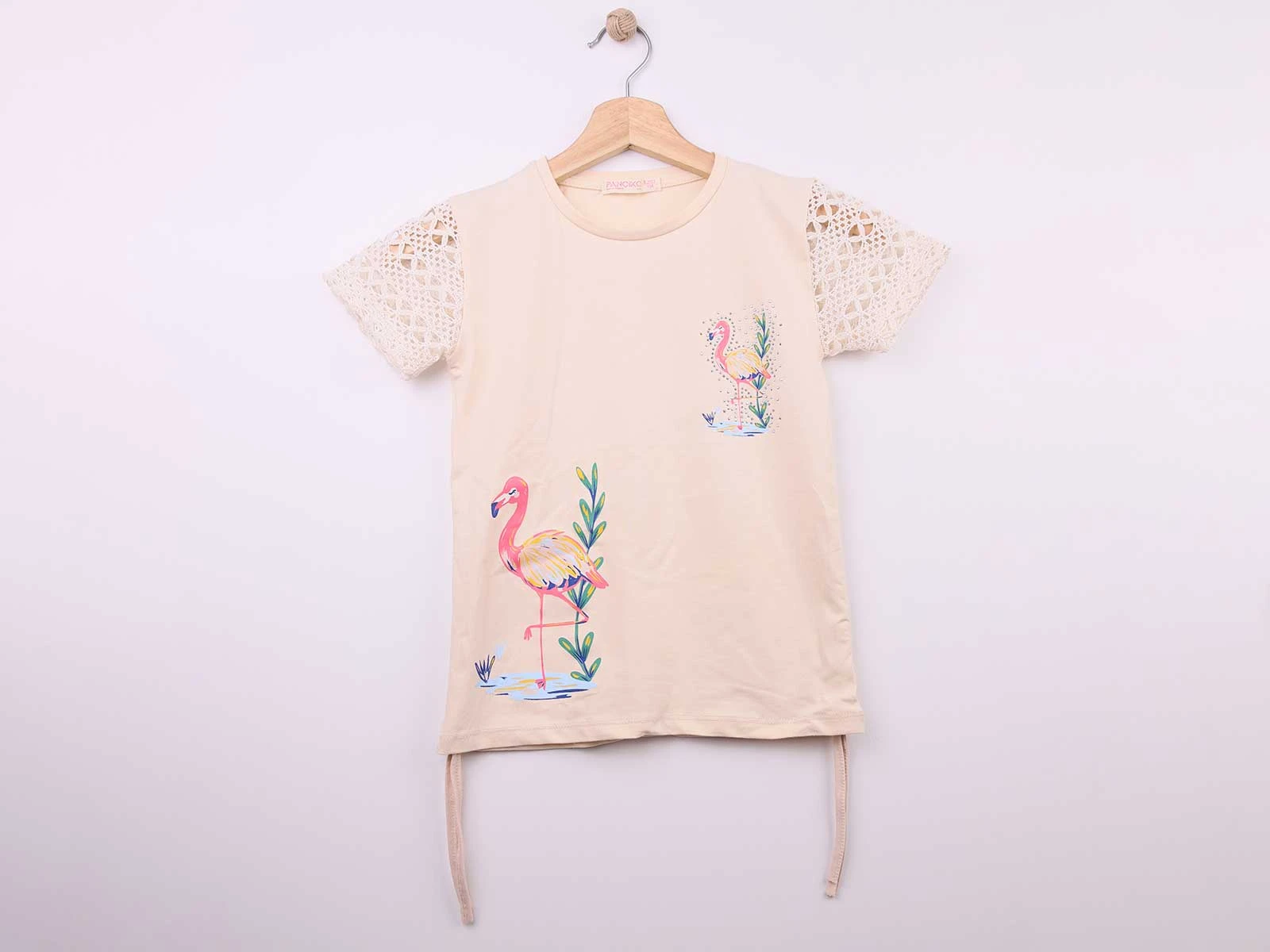 Flamingo Baskılı Kız Tişört 