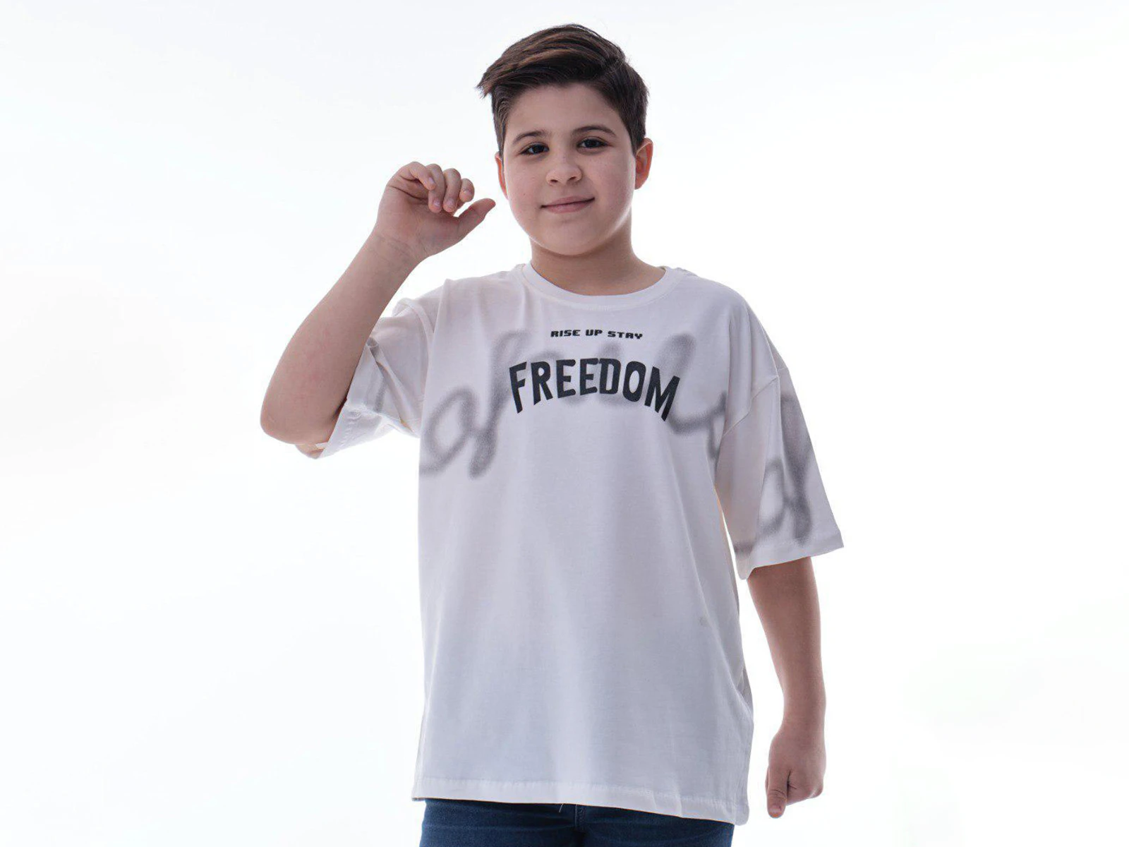 Freedom Baskılı Oversize Erkek Tişört